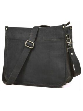 Genuine Leather Crossbody Purse Satchel Bag Zipper Pocket